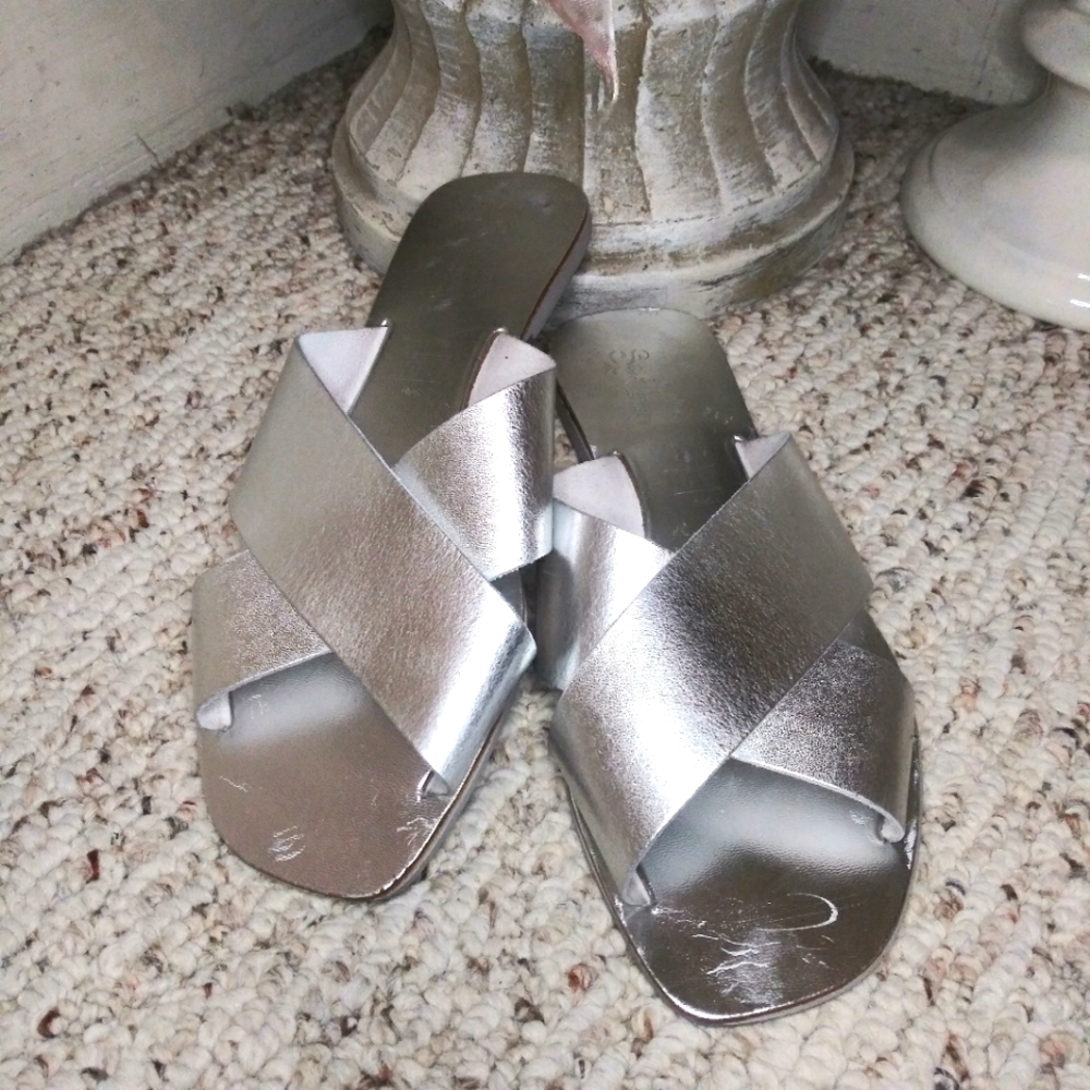 Anthropologie Silver Sandals - Picture 2 of 7